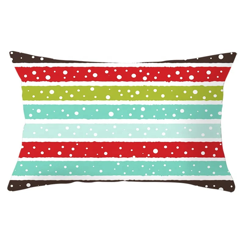 Rectangle 30*50 cm Christmas Polyester Silk Pillow case 100% Mulberry Cushion Cover Sublimation Blanks Customized Pillow Case