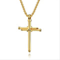 Collar Hombre Stainless Steel Cross Necklace Pendant Necklace Gift Steel Chain Necklace Jewelry