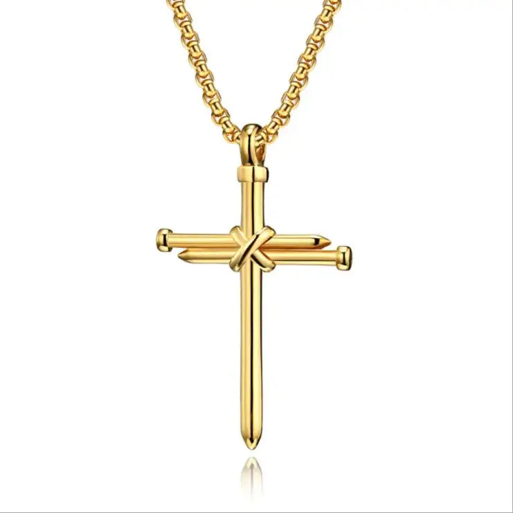 Collar Hombre Stainless Steel Cross Necklace Pendant Necklace Gift Steel Chain Necklace Jewelry