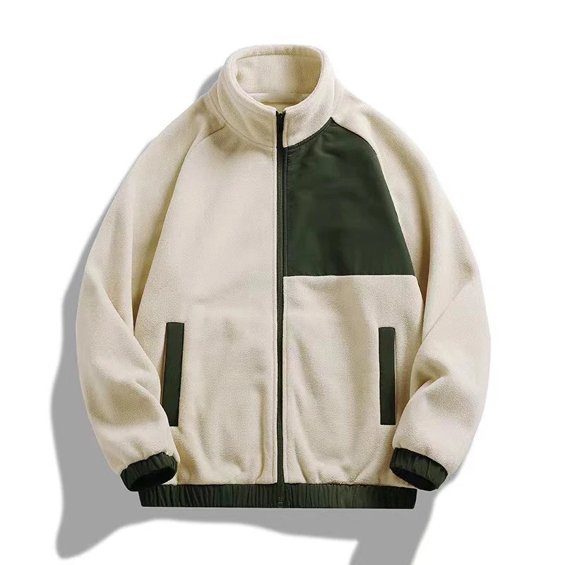 Hot Sell Fashion Fleece Men Fuzzy Fluffy Fleece Jumper Jacket Custom Label Embroidery Anti-pilling Sherpa Jacket