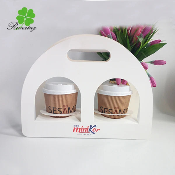 Coffee Cup Holder Single and Double Cup Portable Takeaway Coffee Milk Tea with Cups Packing Holder Sleeve