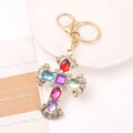 Fashion Luxury Corss Rhinestones Metal Key Chain Crucifix Gold Car Key Cross Diamond Pendant Keychain Bling Charm Jesus Keychain