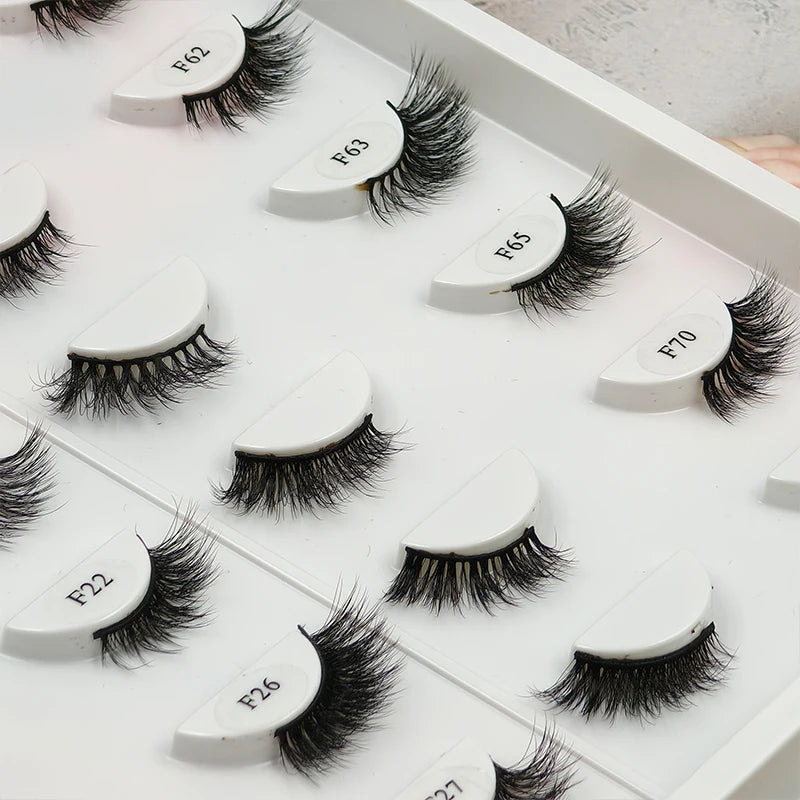 New Lash Vendor Wholesale 5d Soft Corner Vegan Faux Mink Eyelash Natural Silk Eye Lashes 3D 15mm Full Strip Small Half Eyelashes