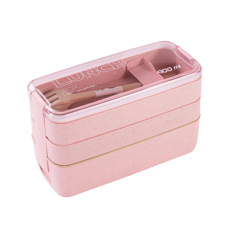 2022 Kids Wheat Straw BPA FREE Hermetic Guangzhou Lunch Box Double Layer