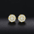 Factory Wholesale Hiphop Jewelry 925 Sterling Silver VVS Moissanite Diamond Halo Stud Earrings for Men Women