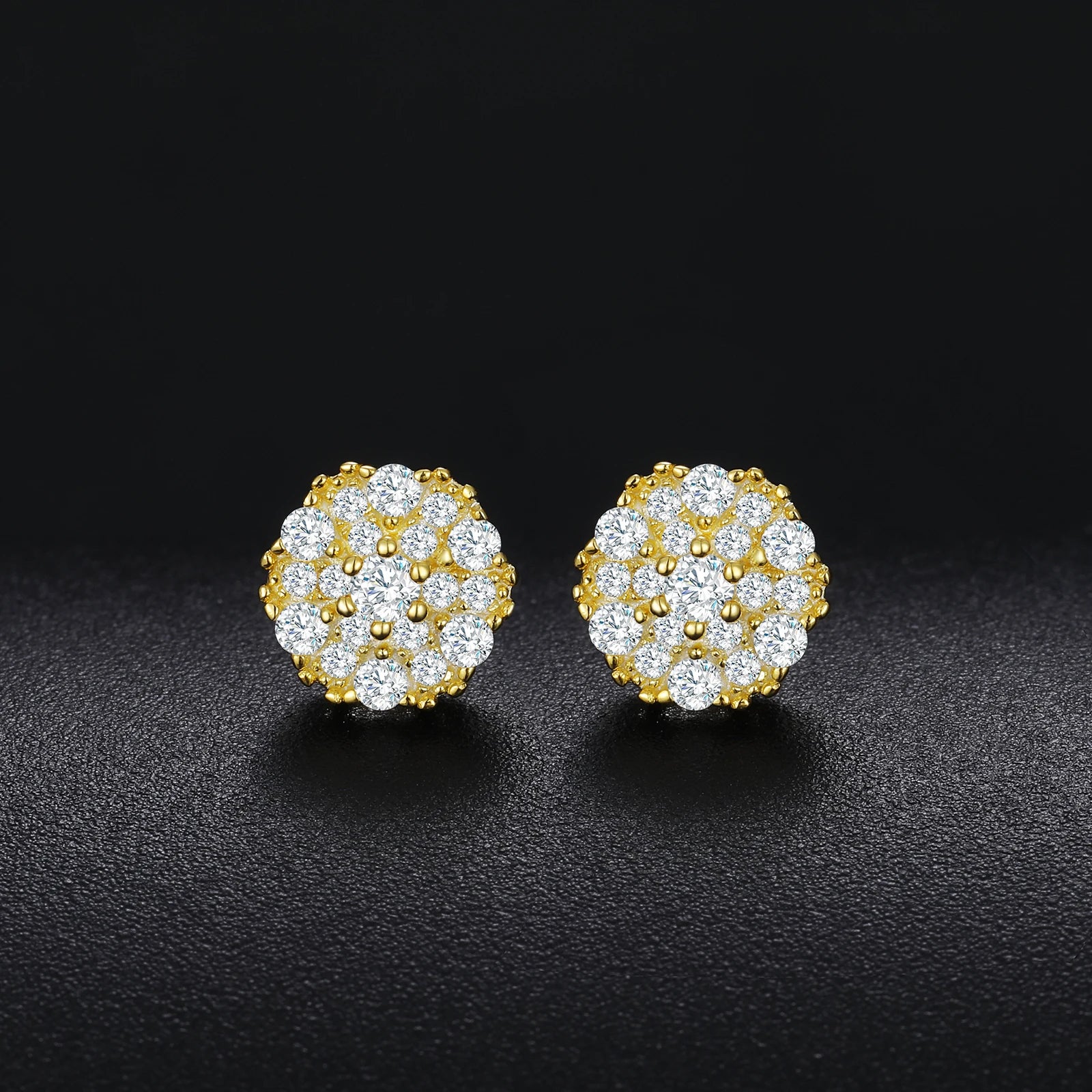 Factory Wholesale Hiphop Jewelry 925 Sterling Silver VVS Moissanite Diamond Halo Stud Earrings for Men Women