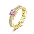 Fine Jewelry 18k Gold Plated 925 Sterling Silver Cluster Baguette Crystal Diamond Rings For Women