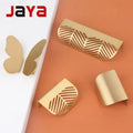 JAYA Furniture Handle Knob Nordic Light Luxury Brass Leaf and butterfly Shape Handle Without Punching Copper Handle