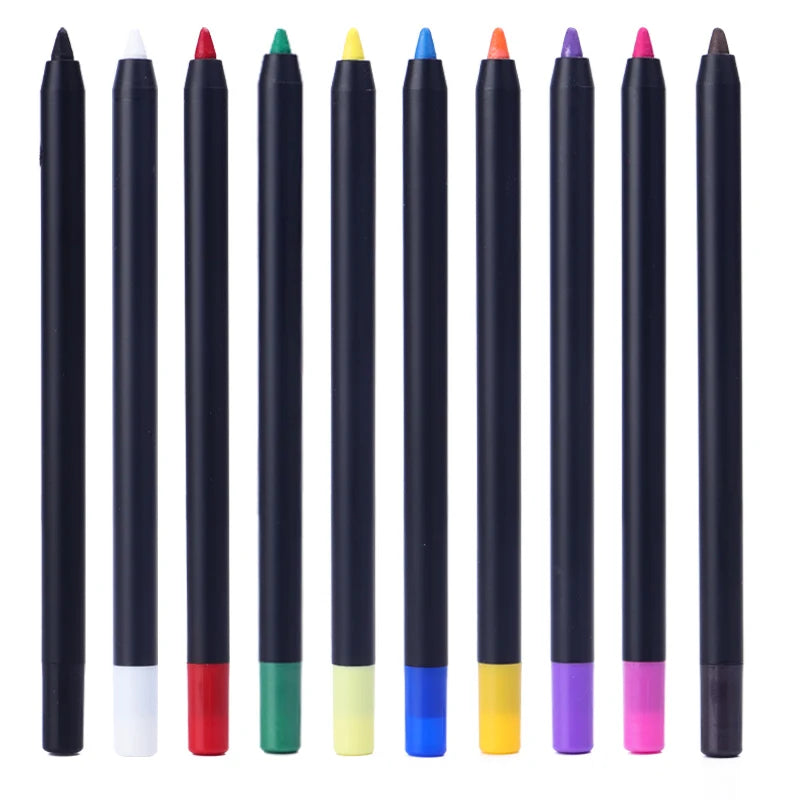 High Quality Excellent Cost High Pigment 10 Color Dry Fast Super Waterproof Gel Eyeliner Pencil