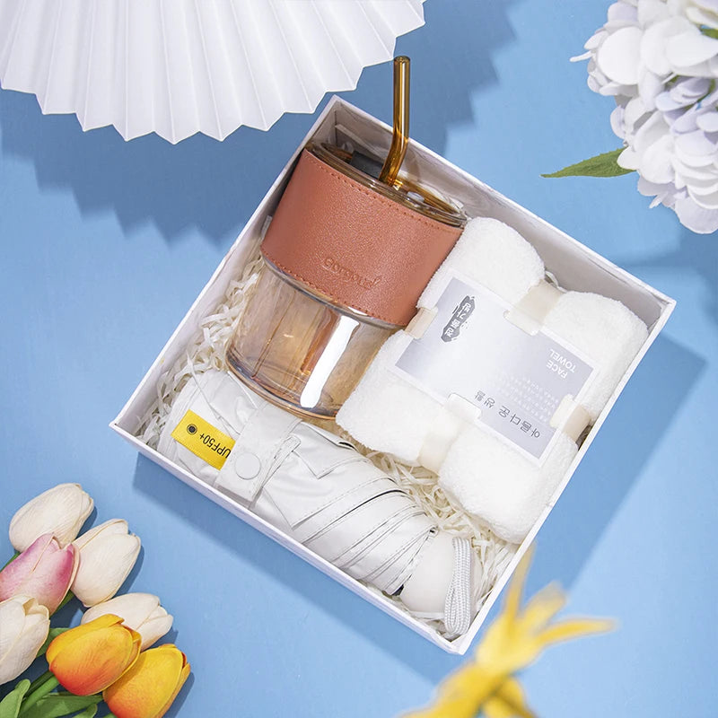 Luxury Marbled Gift Box Set with Bath Towel and Mug Birthday Souvenir and Corporate Gift Set for Christmas Special Events