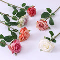 Cheap  Latex Roses Velvet Rose Flower Window Display Props for Wedding Decoration 46cm