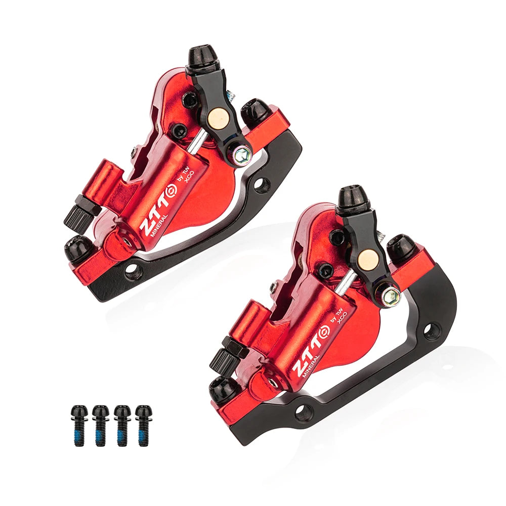 ZTTO 2022 New Line Pulling MTB Road Bike Hydraulic Disc Brake Calipers Front Rear Cable Control Bicycle 2 Piston Oil Brake