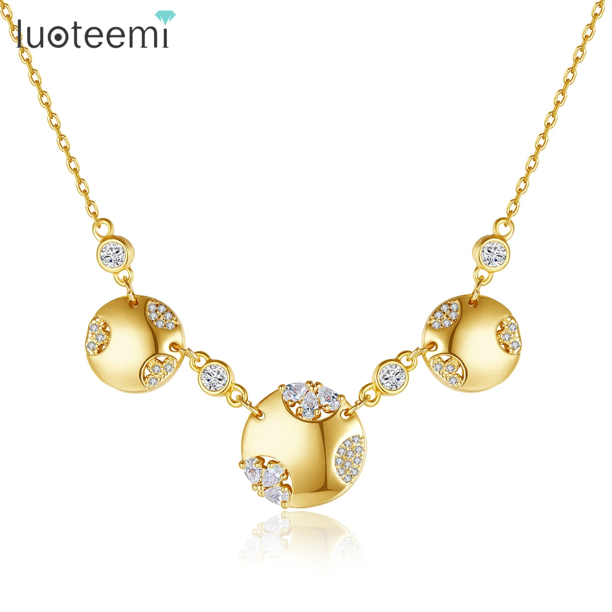 LUOTEEMI Dainty Charm Pendant Small Boho Trendy 14K Cute Chain Designer Woman Trending Gold Chunky Necklace MegaBDM