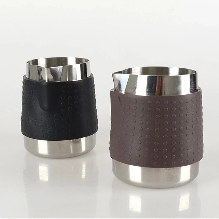 Custom LOGO Stainless Steel Frothing Frother Pitcher Pitching Milk Jug with Holster