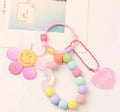 DIY Creative Colorful Rubber PVC Sunflower Key Chain Pendant Small Fresh Ball Chain for rainbow Accessories Bag Decoration