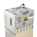 Kitchen Dual-Purpose Waterproof Dustproof Durable Polyester American Style Embroidery Refrigerator Microwave Dust Cover
