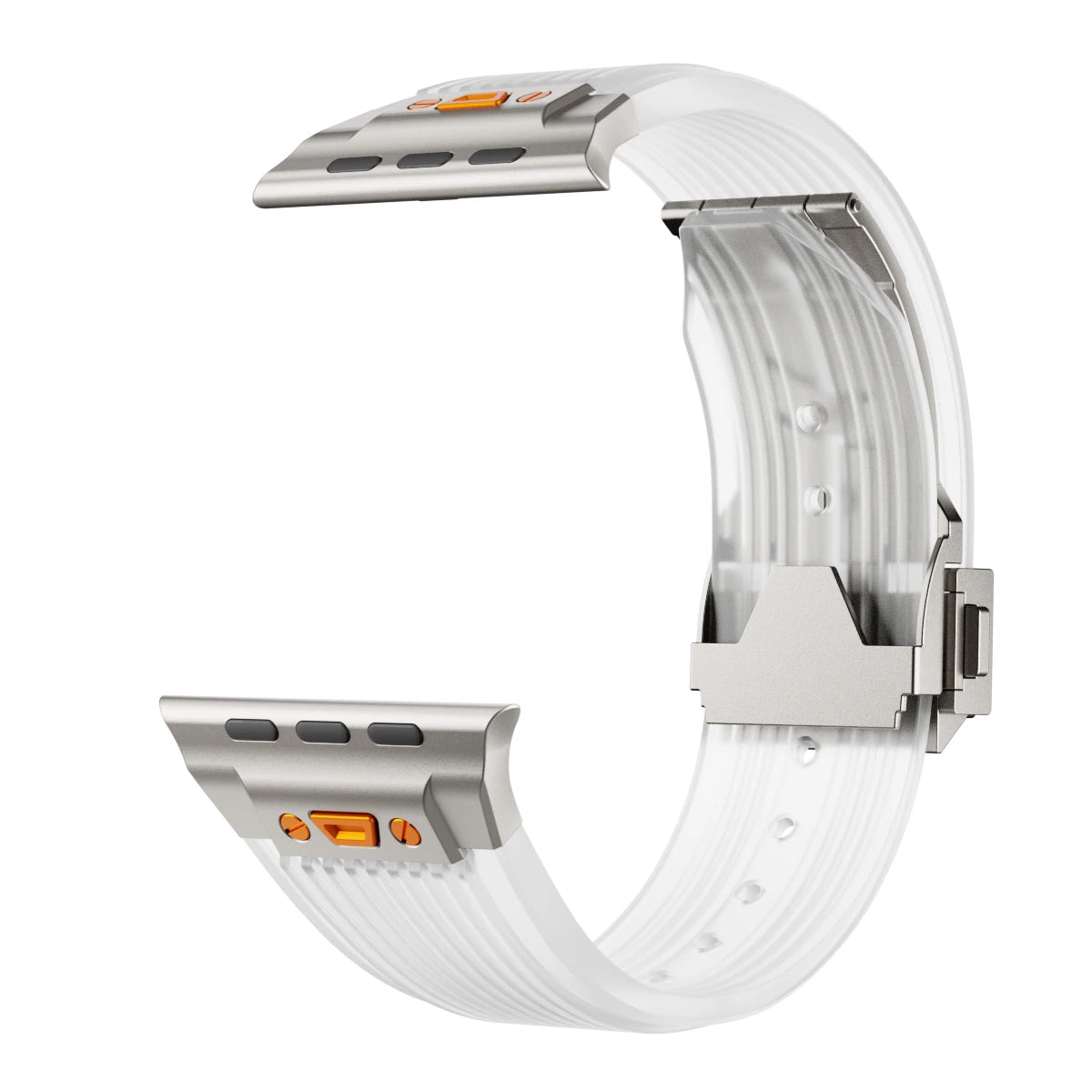 Ultra Sport Clear Silicone Watch Band for 49mm 45mm 44mm 42mm Watches Metal Wristbands