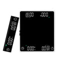Double LED Display Smart Battery Powered Coffee Scale 3kg/0.1g 5kg/0.1g Timer Espresso White USB Rechargeable G/oz