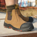 Wholesale Safety Chelsea Boots Nubuck Leather Pull-on Style Composite Toe Boots for Men Work