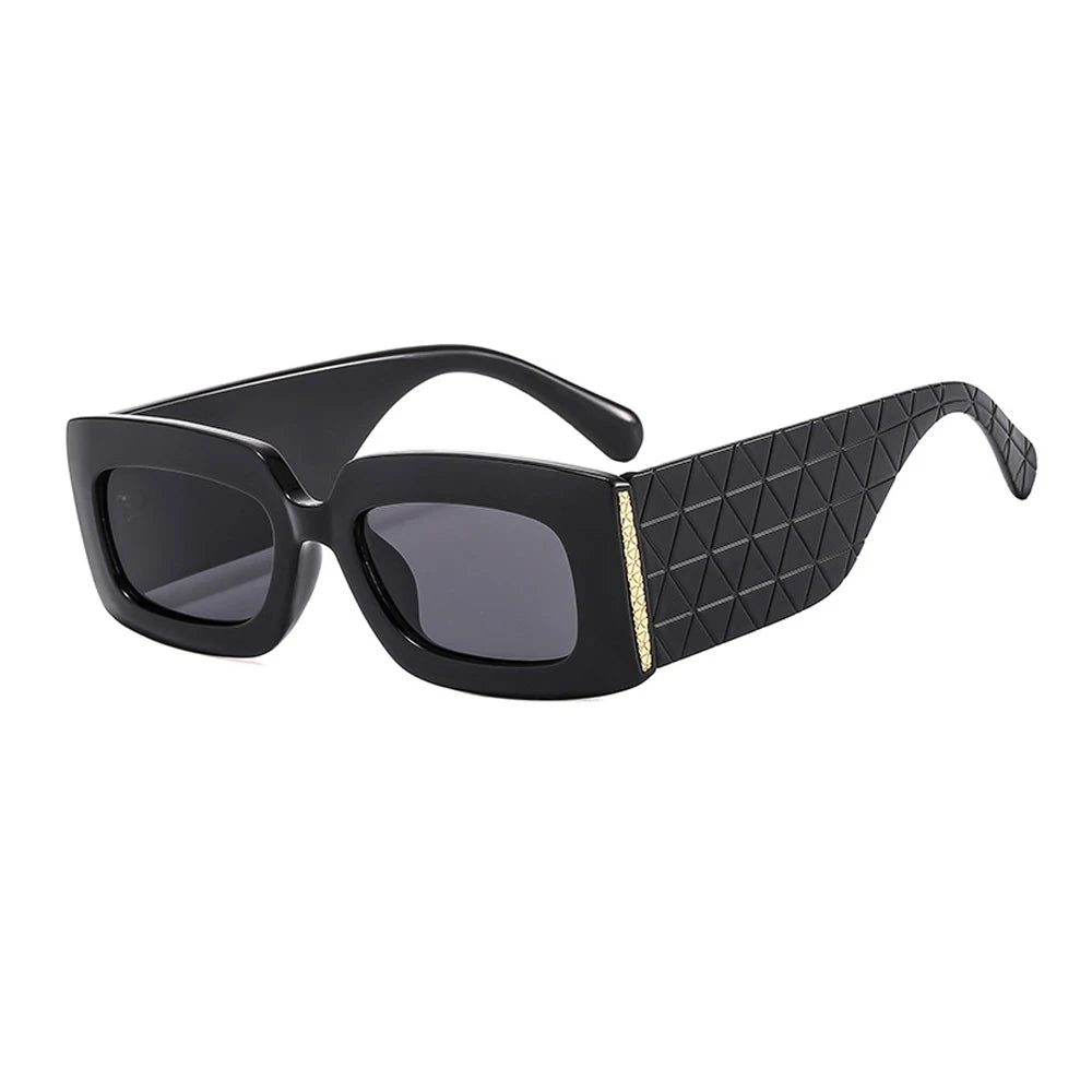 STORY OT9516 Punk Style Thick Frame Sunglasses Vintage Square Sun Glasses Men Women Retro Wide Leg Rectangle Shades