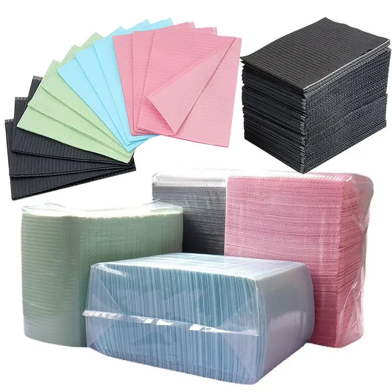 China Factory Custom 33*45CM 3 Ply Dental Bibs PVC Waterproof Multi-Colors Personalized Packaging & Printing Product