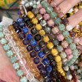 8-9mm Natural Quartz Faceted Cube Square Beads Agate Loose Square Crystal Bead for Jewelry Making Bracelet Earrings Accessory