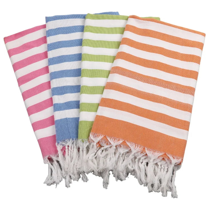 Custom White Turkish Beach Towels with Tassel Oversized Bath Towel Pool Gym Yoga Big Organic Cotton Turkish Beach Towel