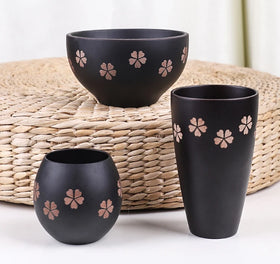 2022 New Creative Japanese-style Solid Wood Salad Bowl Home-style Cherry Lacquerware Wood Bowl and Cup
