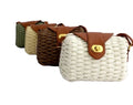 Factory Direct Supply Small Fresh and Simple White Square Durable Hand-woven Straw Bag New