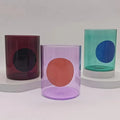 Wholesale Empty Glass Candle Jars Hand Blown 8oz 12oz Candle Containers Colorful Luxury Glass Candle Jars with Spot