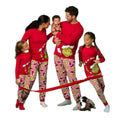 DDP Breathable Cute Cartoon Family Christmas Pajamas Sets Round Neck Holiday Christmas Print Matching Family Pajamas Set