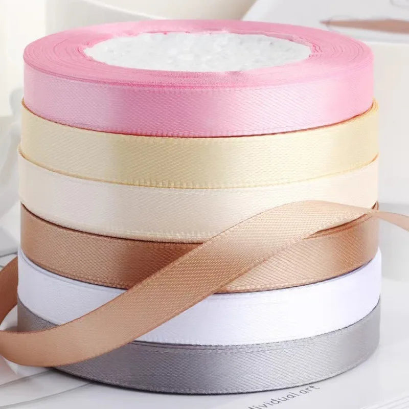 Factory Hot Selling Ribbon Satin Gift Ribbons Single Side 25Y 50Y 100Y Roll Colors Custom Decoration Grosgrain for Packing