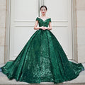 Fashion Women Sequin Beaded Wedding Maxi Dresses Red Wedding Ball Gown