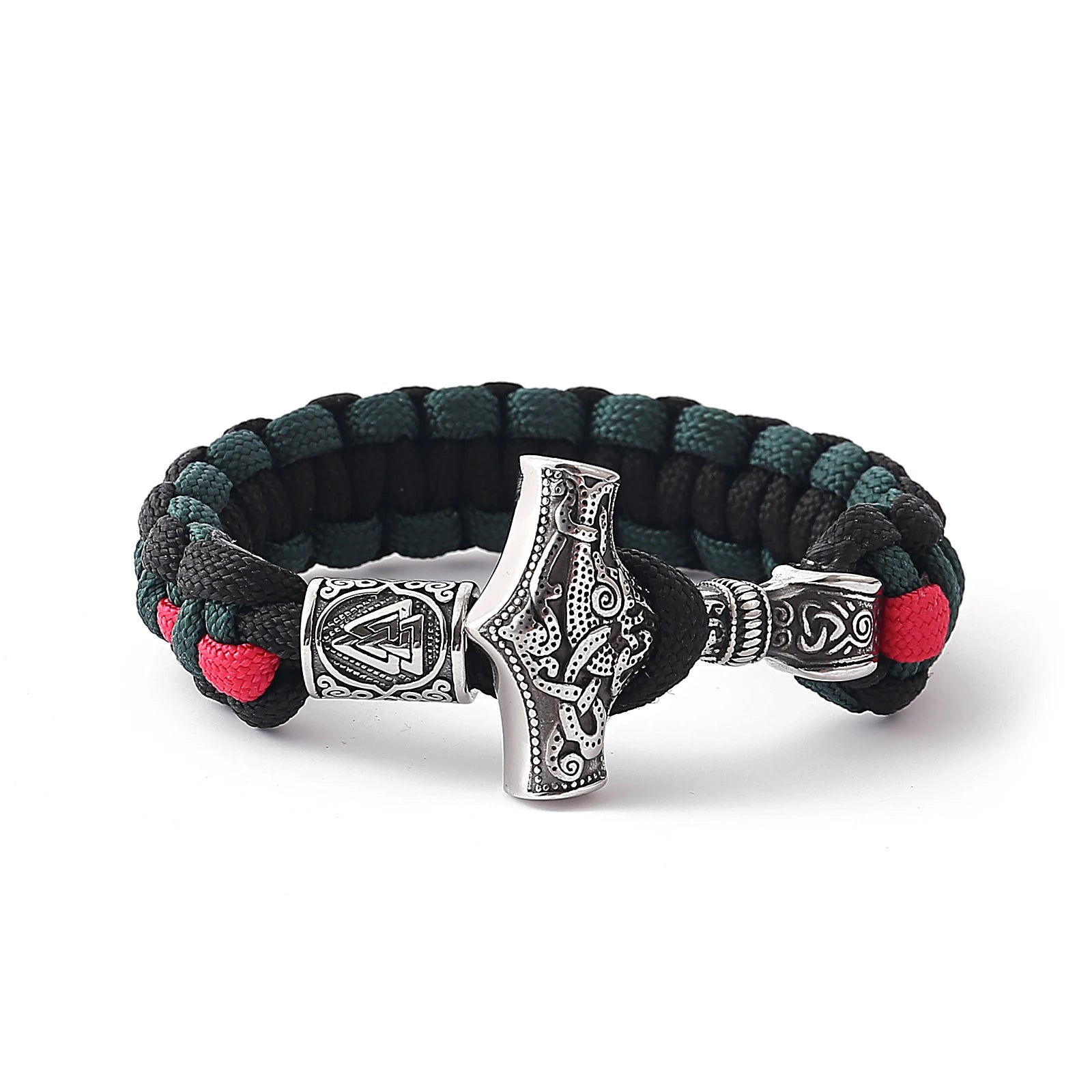 Viking Souvenir Handmade Paracord Wristband Unisex Viking Bracelet Stainless Steel Norse Myth Thor Bracelet Viking Jewelry