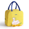 Cartoon Design Duck Pattern Children Tote Lunch Bag Portable Cooler Bag 2 Persons Unisex