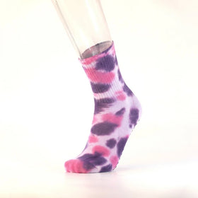 Custom Tie Dye Crew Sport Yoga Socks Anti-Slip Grip Embroidered Knitted Sweat-Absorbent Autumn Non-Slip Cartoon Children