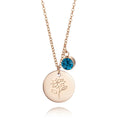 Custom Personality Gold Chain Stainless Steel 12 Months Flowers Floral Disc Birth Stone Necklace