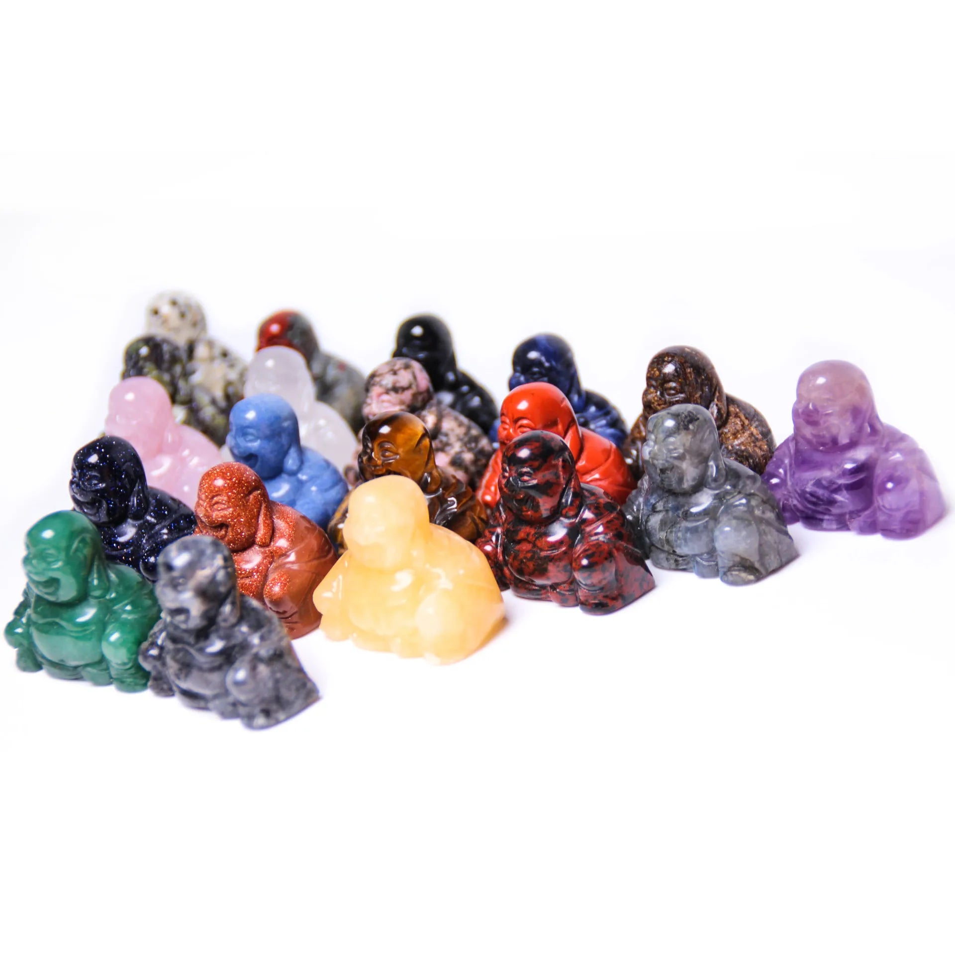 HZ Fashion Natural Crystal 7 Chakra Reiki Energy Buddha Carving for Christmas Gifts Crafts