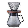 Pour Over Coffee Maker Set Diamond Pattern Coffee Pot and Twill Dripper Premium Coffee Server Glass