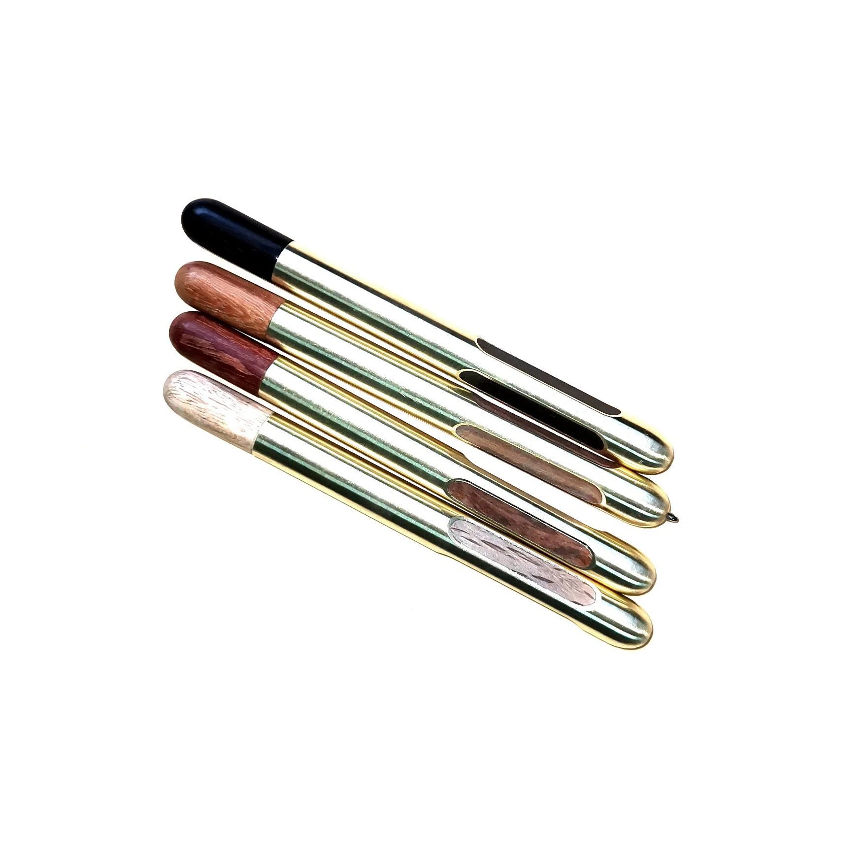 Wood Lathe Gatsby Pen Short Wooden Crafts Metal Pen Kit Component Combine with Ebony Wood Bullet Ball Pen