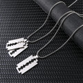 Wholesale New Titanium Steel Korean Fashion Simple Pendent Long Necklace Sweater Chain Blade Necklace