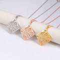 Square Spiderweb Net Pendant Necklaces for Women Gold Silver Color Stainless Steel Necklace Choker Fashion Jewelry Gift