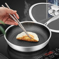 TIANXING Tri-ply Honeycomb Non-stick Pan Stainless Steel Skillet Bratpfanne Sarten with Lid Induction Cooking Frying Pan Set