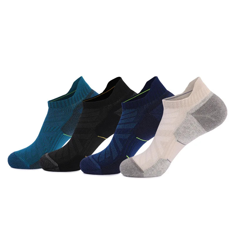 Short Merino Wool Youth Running Socks Breathable Comfortable Sweat-Absorbing Anti-Slip Women Men Standard Terry Fabric 3D