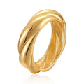 2024 New Arrival Fashion Jewelry Euro Water Ripple Texture Bracelet Metal Design Minimalist Hand Wear Twist Cuff Bangle Bracelet