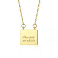 Gold Plating Custom Design Jewelry Stainless Steel Simple Design Tiny Square Shaped Gold Pendant Fine Necklace