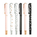 JH Nice Looking Elegant Polka Dots Pen Metal Roller Ball Pen With Printed Lines