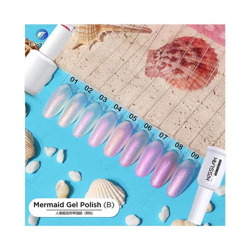 Mermaid Nail Gel Popular Colors Hema Free Glitter Uv Gel Nail Polish Supplies 15Ml Glass Bottle Private Label Oem