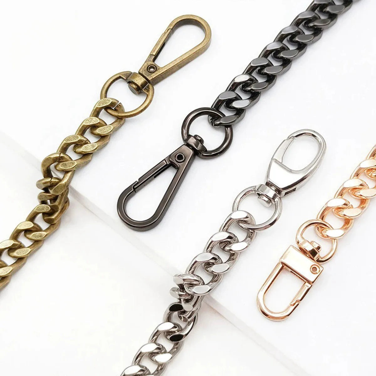 Cloxy Bag Making Accessory Purse Hardware 120cm Metal Chain for Handbag Purse Chain with Hook Twisted Chain for Bag