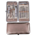 12-Piece Rose Gold Nail Clipper Set Fashionable Stainless Steel Beauty Nail Care Trimmer Tools for Manicure and Pedicure